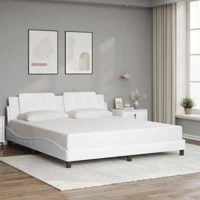 vidaXL Rám postele bez matraca Zadar biely 180x200 cm umelá koža