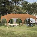 vidaXL Prístrešok na párty 575 x 288 x 245 cm Béžová Oxfordská látka