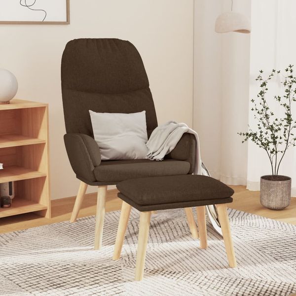 vidaXL Relaxačné kreslo s podnožkou hnedé látka