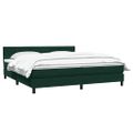 vidaXL Box Spring Posteľ s matracom Tmavo zelená 200x210 cm Zamat