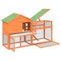 vidaXL Králikáreň hnedá 185,5x60,5x109,5 cm masívna borovica