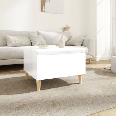 vidaXL Bočný stolík vysoký lesk biely 50x46x35 cm spracované drevo