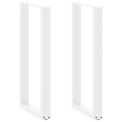vidaXL Nohy barového stola v tvare U, 2 ks, biele, 50 x (100-101) cm, oceľové