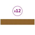 vidaXL Nástenné panely 12 ks hnedé 90x15 cm zamat 1,62 m²