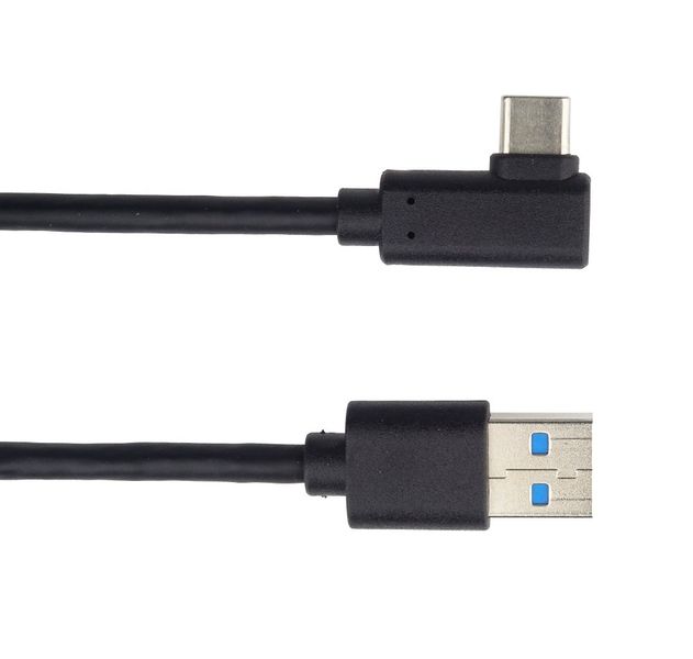 PremiumCord Kábel USB typ C/M zahnutý konektor 90 ° - USB 3.0 A/M, 3m
