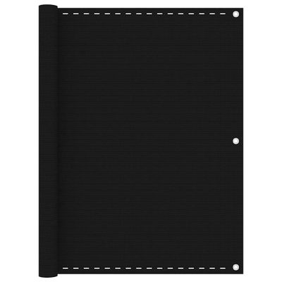 vidaXL Balkónová markíza čierna 120x600 cm HDPE
