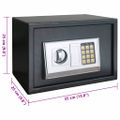 vidaXL Digitálny trezor so zámkom Tmavo šedá 35 x 25 x 25 cm Oceľ