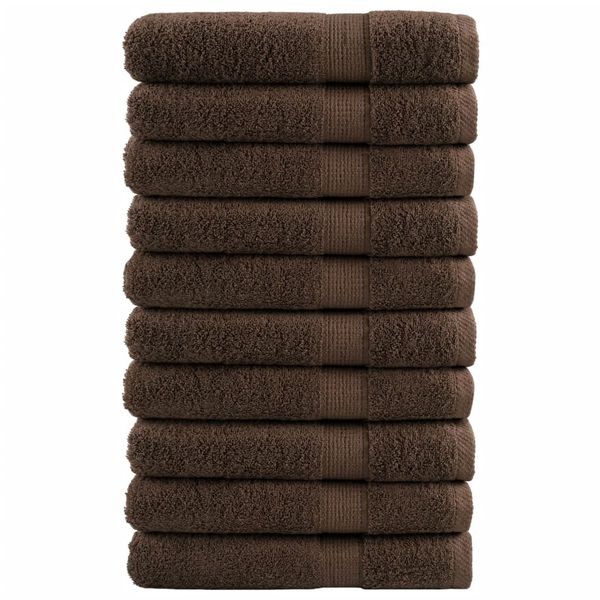 vidaXL Prémiové uteráky SOLUND 10 ks hnedé 100x200 cm 600 g/m2