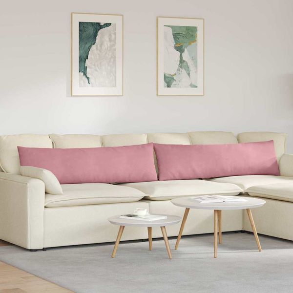vidaXL Vankúše na pohovku 2 pcs Ružová 145 x 40 cm Kordúrová tkanina