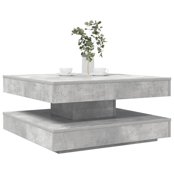 VidaXL Konferenčný stolík otočný 360 stupňov betónovosivý 70x70x34,5cm