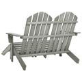 vidaXL 2-miestna záhradná stolička a taburetka Adirondack jedľa sivá