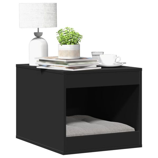 vidaXL Uzavretý box na stelivo, čierny 47x59x42 cm, kompozitné drevo