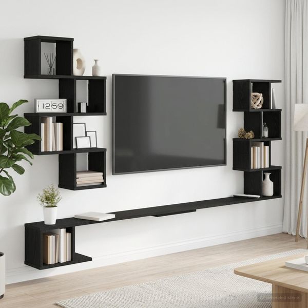 vidaXL Nástenná polica na TV Čierny dub 160 x 15 x 94 cm