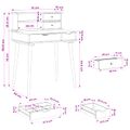 vidaXL Sada toaletného stolíka FAUSKE 2 ks Biela 76 x 50 x 103,5 cm