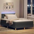 vidaXL LED box s pružinami s LED pásikmi Tmavo šedá 120 x 190 cm látka