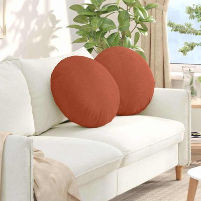 vidaXL Vankúše na sedenie 2 pcs Červenooranžová Ø50 x 19 cm