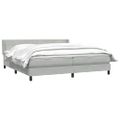 vidaXL Box Spring Posteľ s matracom Svetlosivá 180x220 cm Zamat