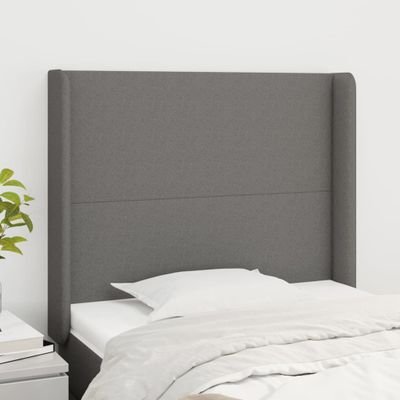 vidaXL Čelo postele so záhybmi tmavosivé 103 x 16 x 118/128 cm látka