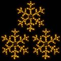 vidaXL Silueta vianočnej vločky s LED 3 ks teplé biele 59x59 cm