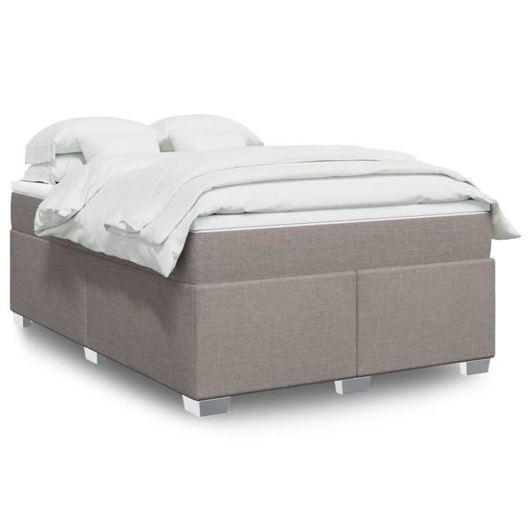 vidaXL Boxspring posteľ s matracom sivohnedý 140x190 cm látka