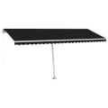 vidaXL Ručne zaťahovacia markíza s LED 500x300 cm antracitová