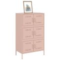 vidaXL Vysoká skrinka ružová 68x39x113 cm oceľ