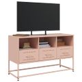 vidaXL TV skrinka ružová 100,5x39x60,5 cm oceľ