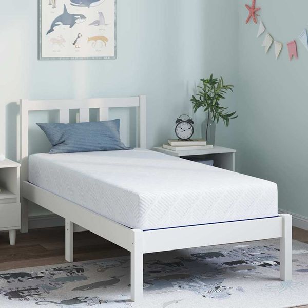 vidaXL Matrac Biela a modrá 80 x 160 cm žakárová tkanina