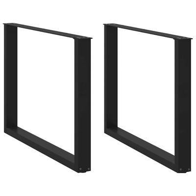 vidaXL Nohy k jedálenskému stolu v tvare U, 2 ks, čierne, 100 x (72-73) cm, oceľové