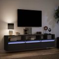 vidaXL Nástenná TV skrinka s LED diódou čierna 180x31x45 cm