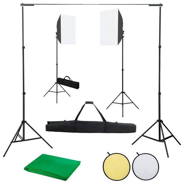 vidaXL Fotografické vybavenie, softboxy, pozadie a odrazová doska