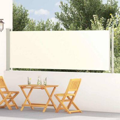 vidaXL Zaťahovacia bočná markíza na terasu 117x614 cm krémová
