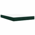 vidaXL Posteľný rám boxsping s matracom tmavozelený 160x200 cm zamat