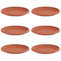 vidaXL Kruhový kvetinový podnos 6 ks Tehlovo červená Ø 19 x 2 cm Plast