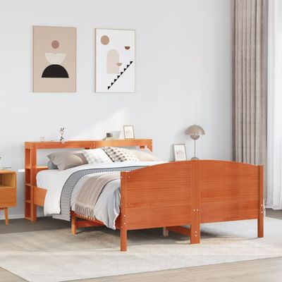 vidaXL Posteľ bez matraca voskový 150x200 cm masívna borovica