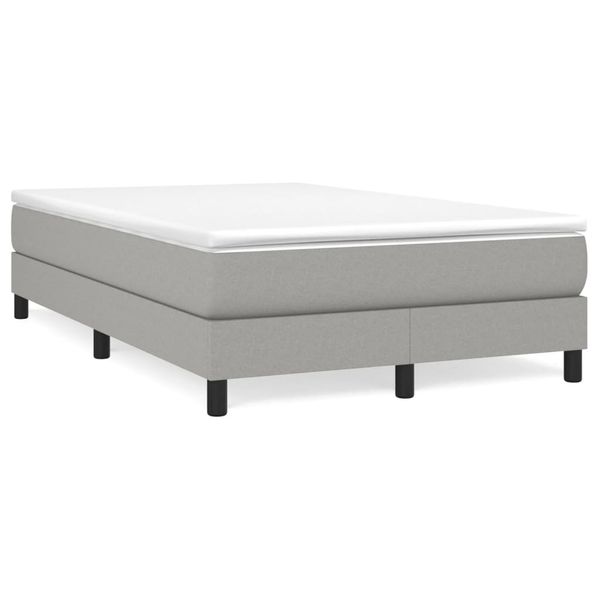 vidaXL Boxspring posteľ s matracom bledosivá 120x190 cm látka