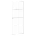 vidaXL Interiérové dvere biele 76x201,5 cm tvrdené sklo a hliník úzke