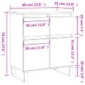 vidaXL Komoda biela 60x35x70 cm spracované drevo