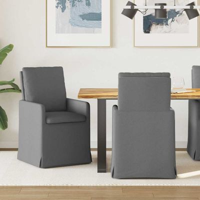 vidaXL Jedálenské stoličky 2 pcs Tmavo šedá 57 x 67 x 98 cm látka
