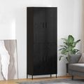 vidaXL Highboard Čierny dub 69,5 x 34 x 180 cm Kompozitné drevo