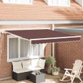 vidaXL Automaticky zaťahovacia markíza hnedá 300x250 cm