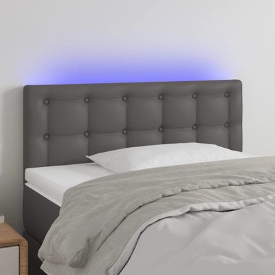 VidaXL Čelo postele sivé 90x5x78/88 cm umelá koža