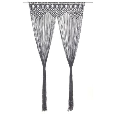 vidaXL Záclona macrame antracitová 140x240 cm bavlna