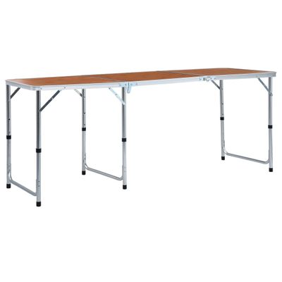 vidaXL Skladací kempingový stôl 180x60 cm hliníkový
