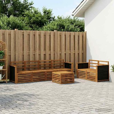 vidaXL Záhradná súprava gaučov 7 ks Prírodná Pevné akáciové drevo