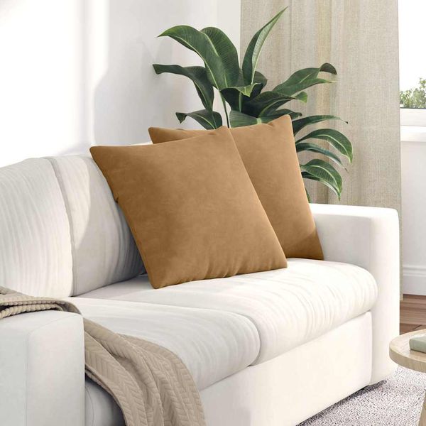 vidaXL Vankúše na pohovku 2 pcs Hnedá 50 x 50 cm Kordúrová tkanina