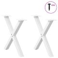 vidaXL Nohy konferenčného stolíka v tvare X, 2 ks, biele, 60 x (42-43) cm, oceľové