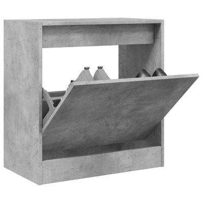 vidaXL Botník betónovo sivý 60x34x63,5 cm kompozitné drevo