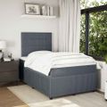 vidaXL Posteľný rám boxspring s matracom tmavosivý 90x190 cm zamat