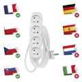 Predlžovací kábel EMOS P0413R / 3 m / 4 zásuvky / biely / PVC / 1,5 mm2